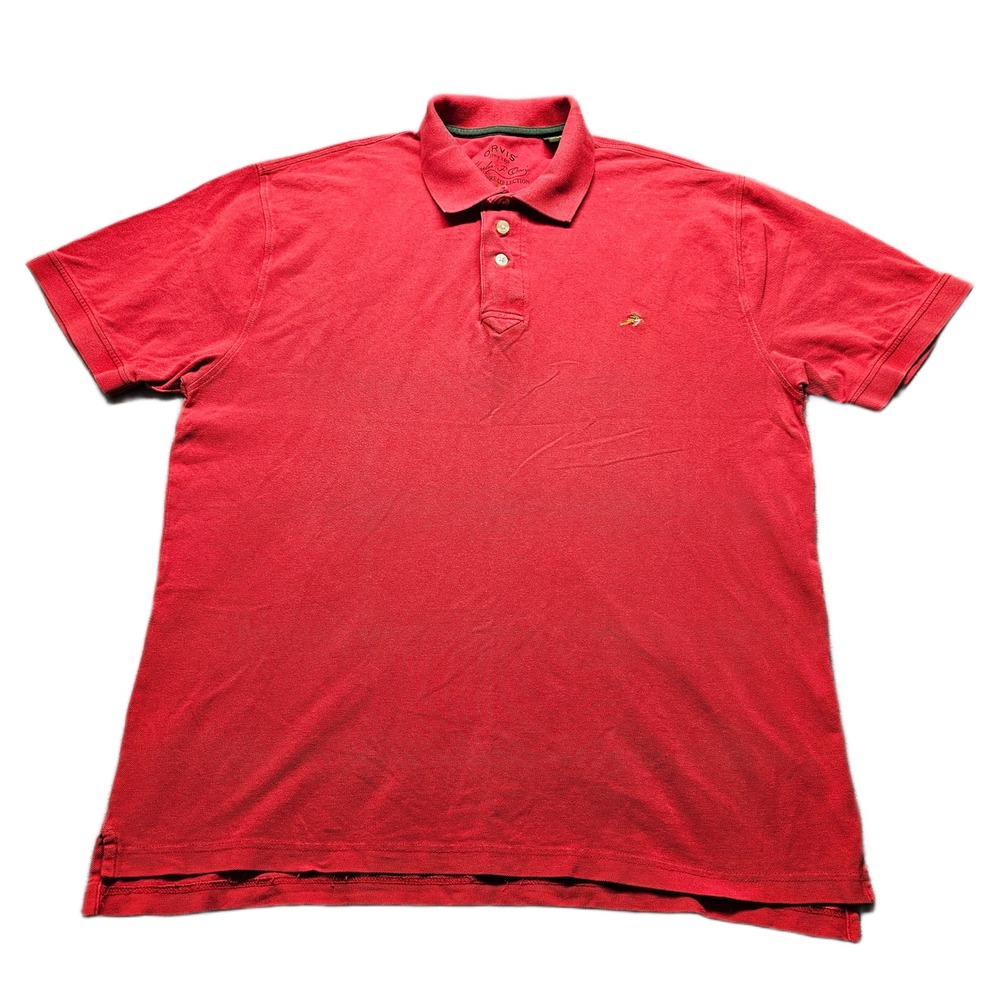 Orvis Signature Collection Polo Shirt Mens Large Red Supima Cotton Short Sleeve